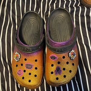 Disney Hocus Pocus Glitter Ombre Crocs Purple to Gold